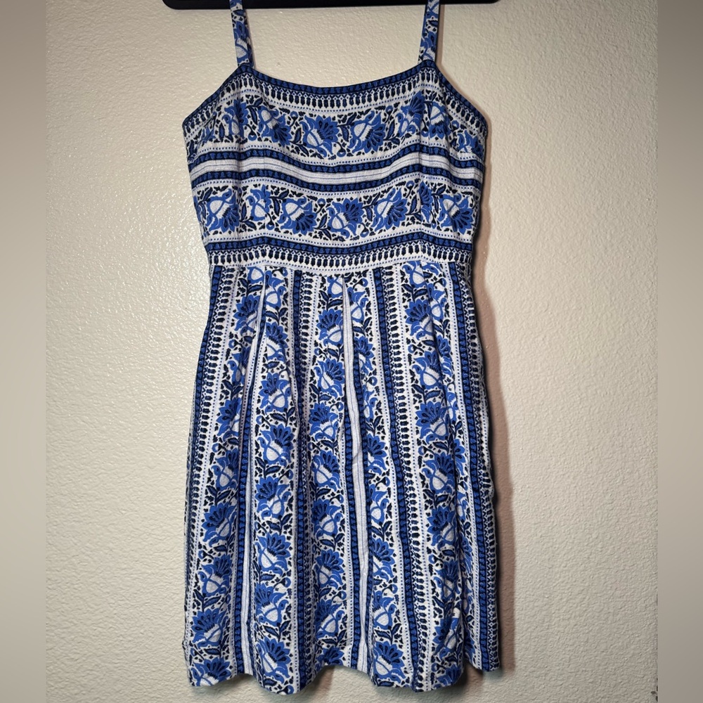 LOFT Blue and White Floral Mini Dress